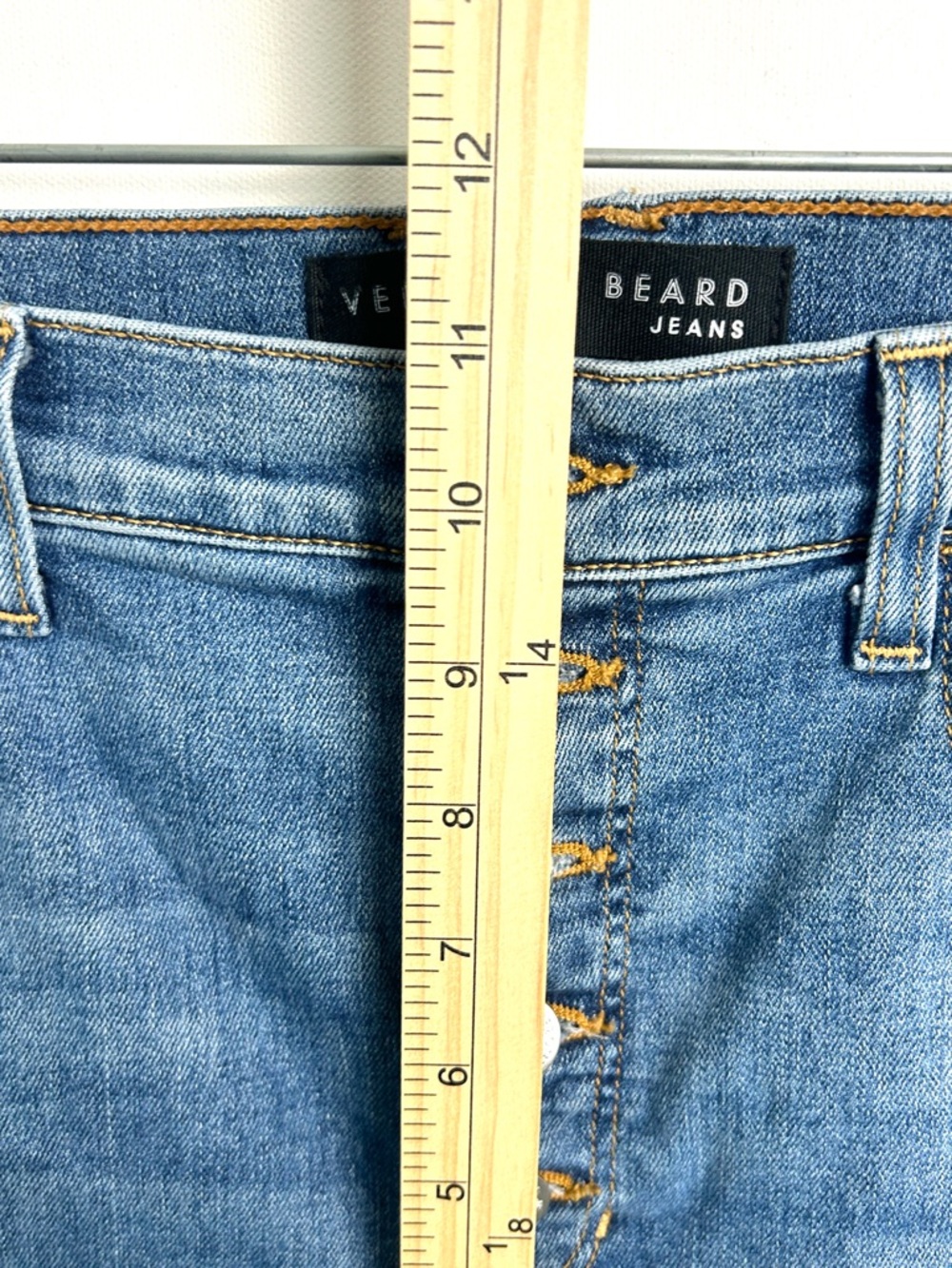 Veronica Beard Debbie Jeans Beacon Stripe Button Fly Women's 31 Size 12 Blue - Picture 11 of 15